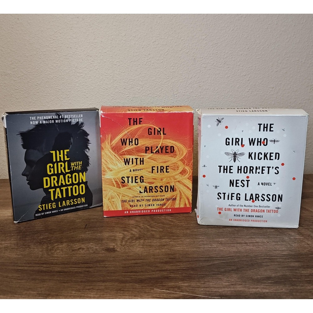 Stieg Larsson Millennium Trilogy 3 Audiobook CD Set Simon Vance‎ Unabridged Lot